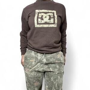 DC SHOES USA Vintage Brown & Cream T-shirt, Small